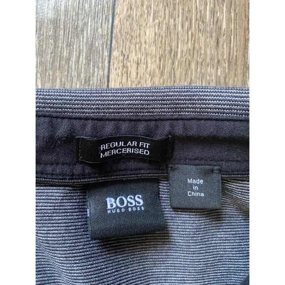 HUGO BOSS POLO SHIRT LONG SLEEVE MENS XL COTTON REGULAR FIT MERCERISED STRIPED - Picture 5 of 8